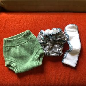 Wool Cover & Fitted Diaper- Sloomb